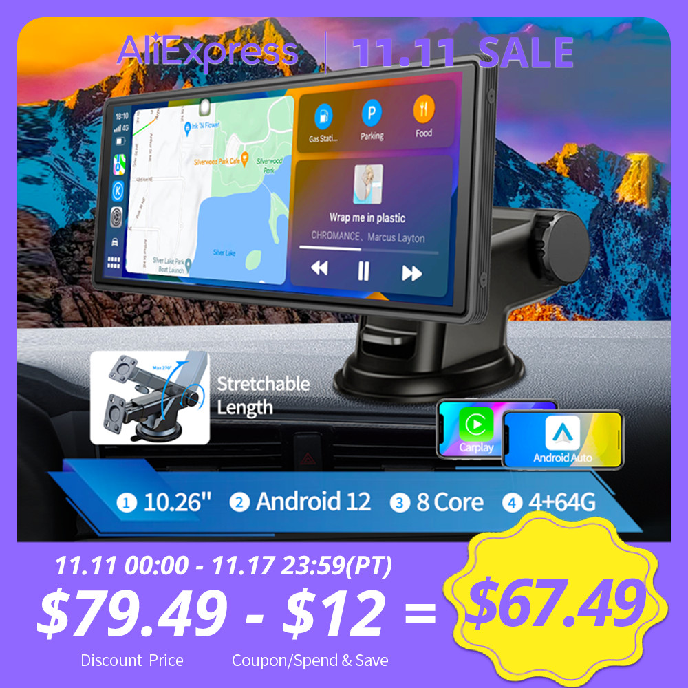 8 Core Android 12 DVR Mobil 5G WiFi Nirkabel CarPlay Android Kamera Dasbor Otomatis AUX Bluetooth Au