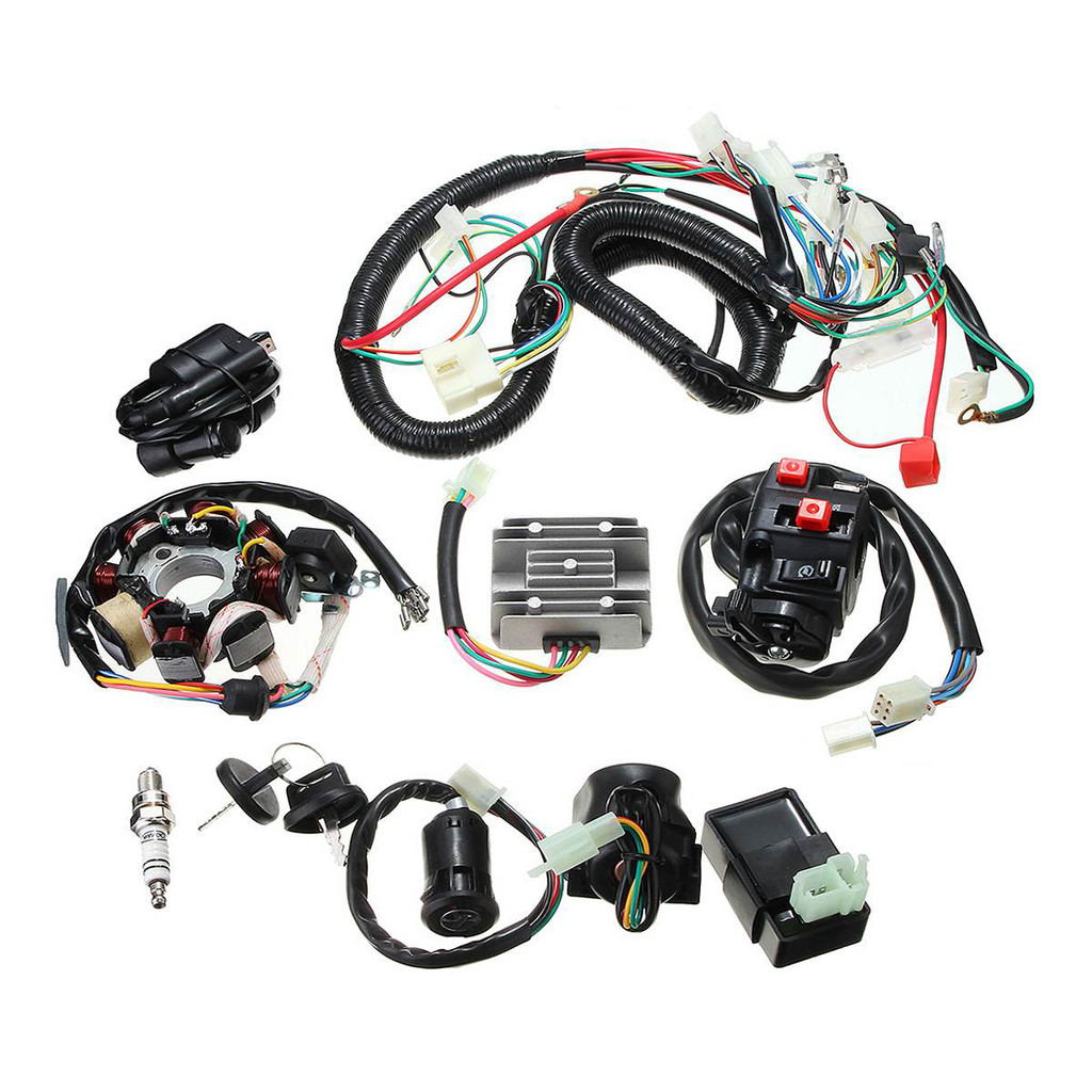 Pengapian Sepeda Motor CDI Wire Harness Perakitan Listrik Starter Plug Saklar Kontrol 125cc 150cc 20