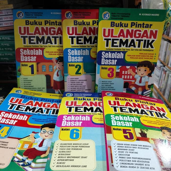 

Paket 6 buku pintar ulangan tematik dari kelas 1 sampai kelas 6. langs