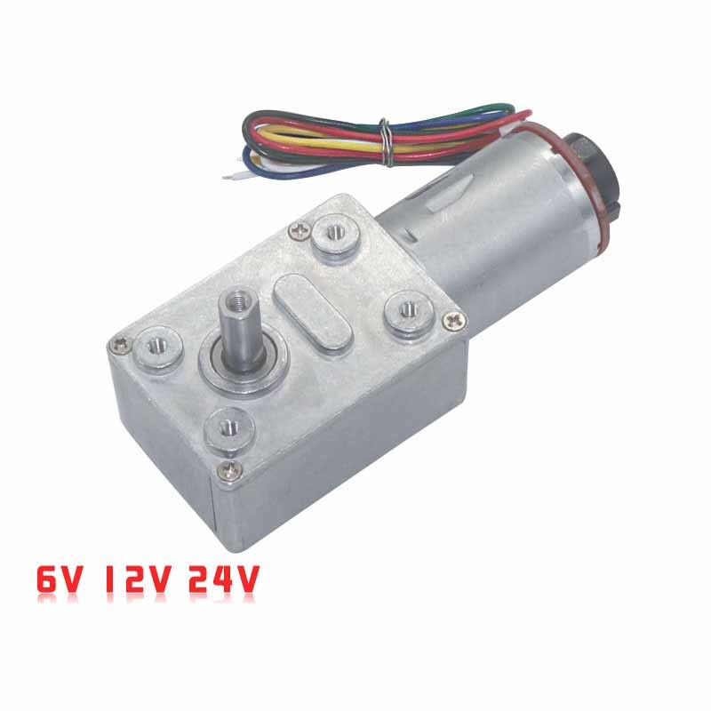 Motor Roda Gigi DC, Motor Roda Gigi Cacing JGY-370, Encoder Hall dengan Kecepatan, Umpan Balik Sinya