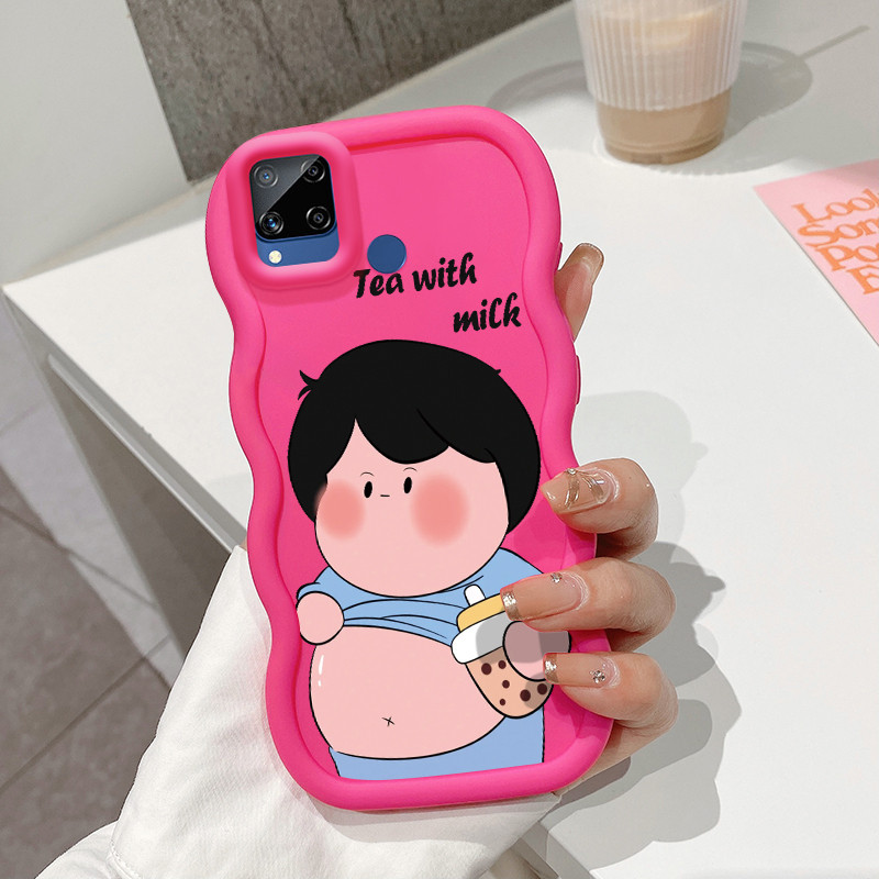 Casing Untuk Realme C15 Case Softcase Kesing Anak laki-laki perut besar ponsel Cesing terbuat dari k