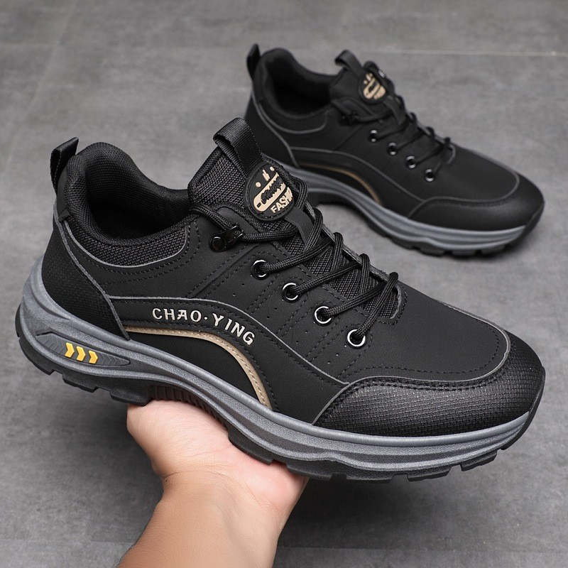 PROMO Leedoo Sepatu Hiking Pria Sepatu Cowok Outdoor Sneakers Pria Casual Kekinian Sepatu Kulit