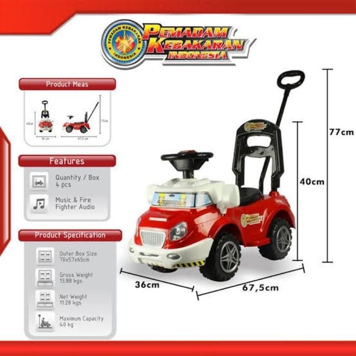 Mobil Pemadam/Polisi Besar Bisa Di Duduki Bonus Baterai Untuk Musik -Gratisongkir