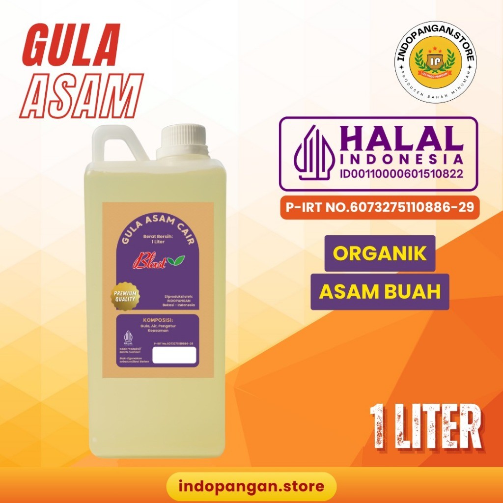 

SANS Gula Asam Cair 1 Liter - Gula Cair rasa Asam - Goumi/Gomi Mixue