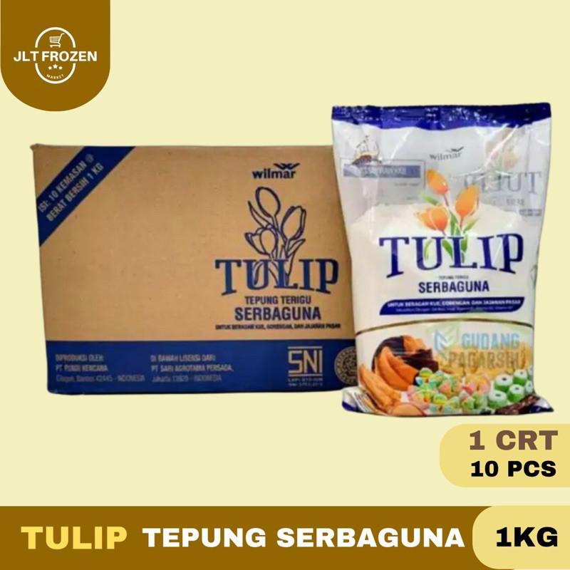 

SANS Tulip Tepung Terigu Serbaguna / Tepung Terigu Kue Gorengan Jajanan Pasar - KARTON Isi 10 X 1Kg