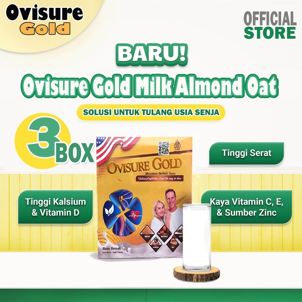 

3 BOX NEW OVISURE GOLD ASLI - SUSU UNTUK PENGOBATAN TULANG DAN SENDI TERBAIK TERLARIS