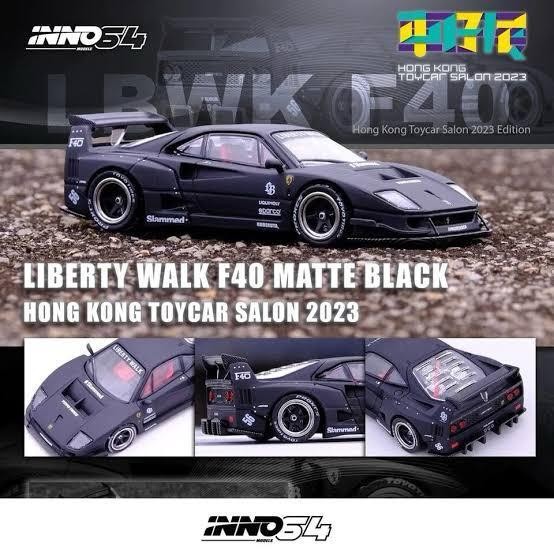 Terlaris Inno64 Lbwk (F40) Matte Black Hong Kong Toycar Salon 2023 Inno64