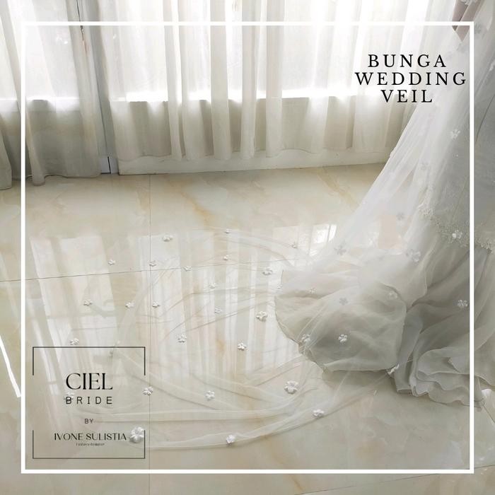 Bunga Wedding Veil Kerudung Pengantin Bertabur Bunga