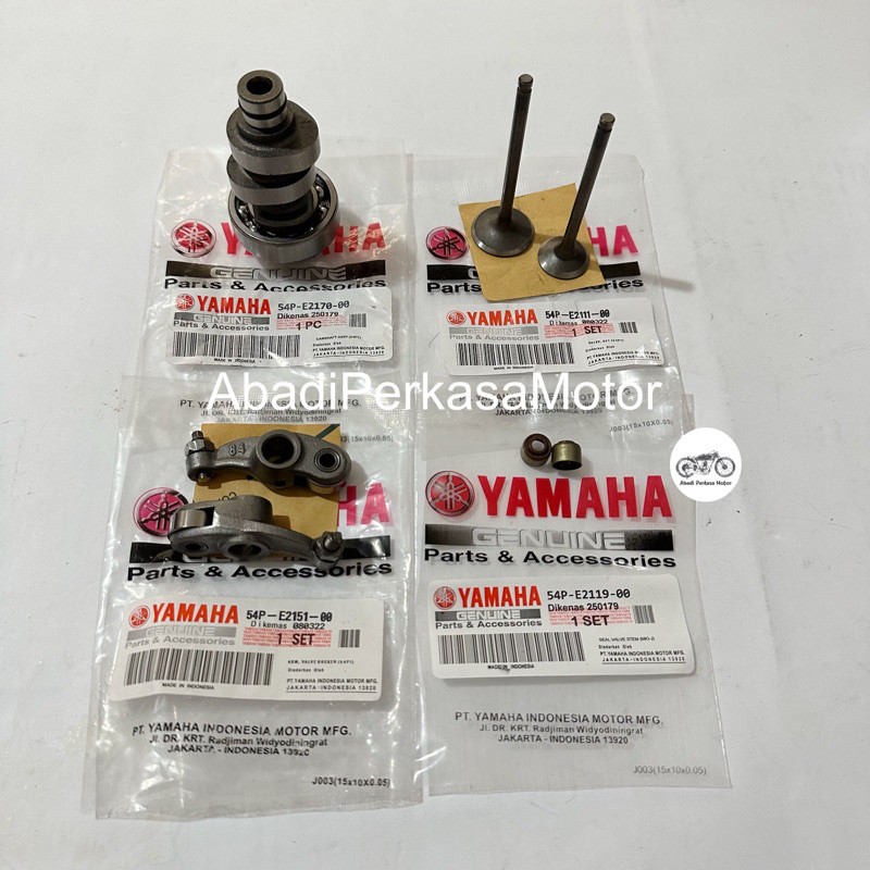 Paket Komplit Noken As + Pelatuk klep + Klep Set + Seal klep Mio J Soul GT 115 Fino 115