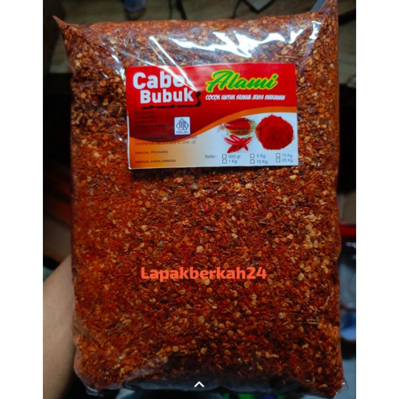 

RATU kemasn (1kg ) CABE BUBUK KASAR ORI ( cap alami ) PEDAS COCOK BUAT BUMBU MAKNAN TINGGAL TABUR