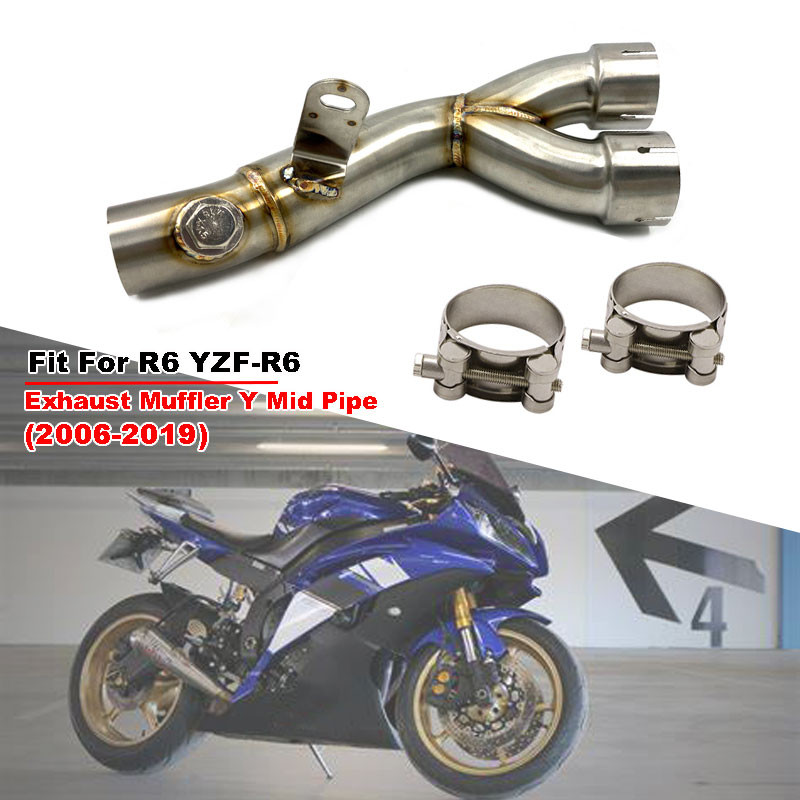 Sistem Peredam Pipa Knalpot Asli Tautan Sepeda Motor Cocok untuk Yamaha R6 YZF R6 2006-2019 Knalpot 