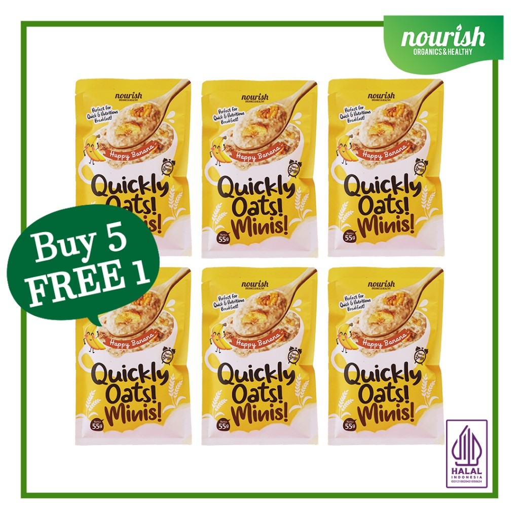 

RATU BUY 5 GET 1 FREE Quickly Oats! Minis! Instant Oatmeal Happy Banana