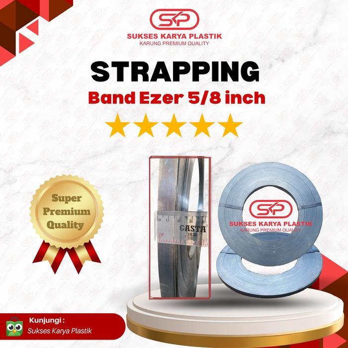 1 ROLL TALI KLAM (KLEM) BESI / STRAPPING BAND EZER PLAT BESI 5/8 INCH