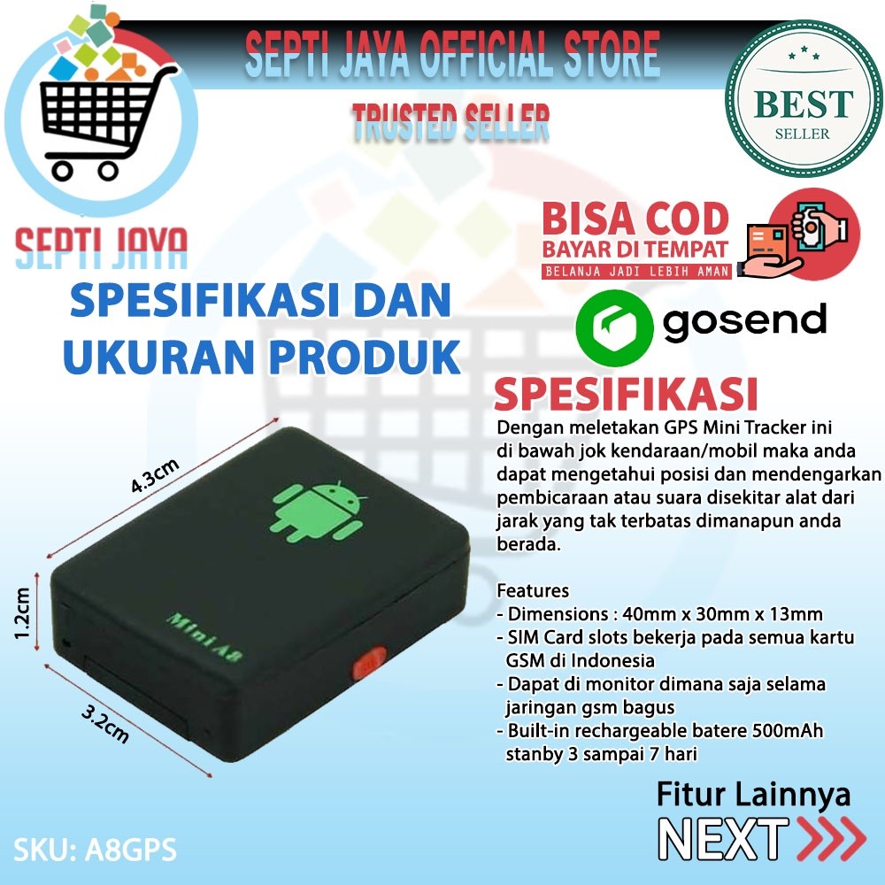 RB2233 Pelacak GPS Mini A8 Intelijen Alat Pelacak Mobil Motor Pelacak GPS GSM GPRS Alat pelacak anti