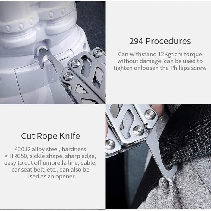 NEXTOOL X HUOHOU MULTIFUNCTION KNIFE 15IN1 - PISAU LIPAT