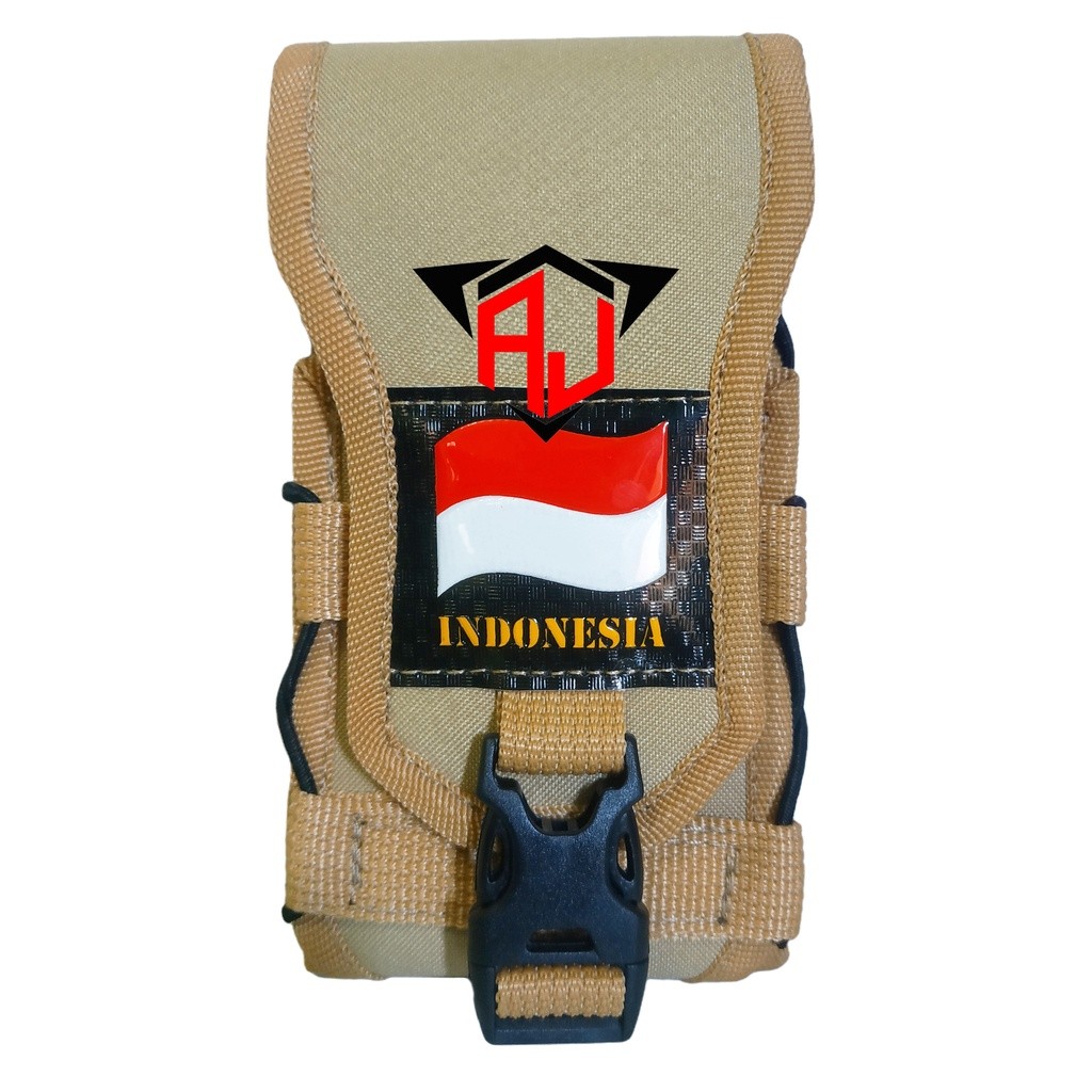 RB2233 Sarung Hp Bendera Sarung hp Tactical Logo Bendera Double Slot