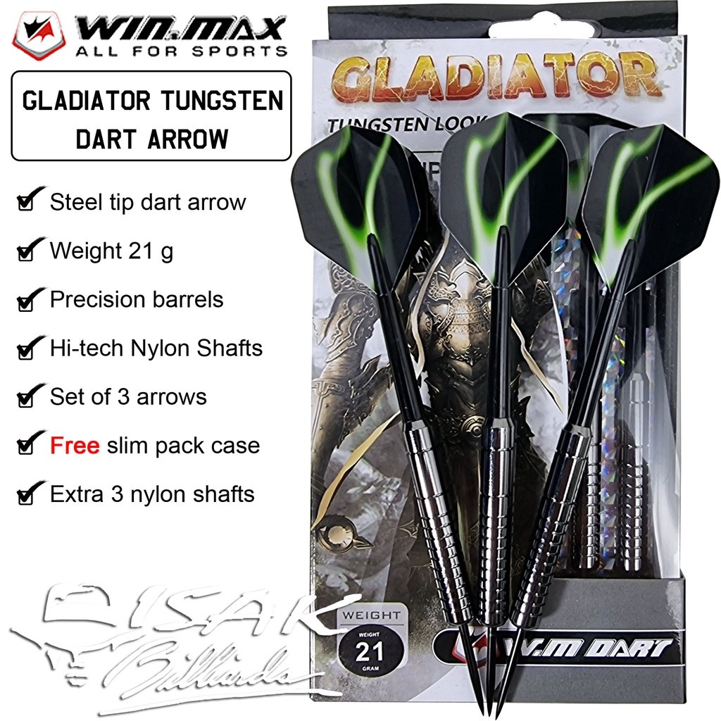Dart Arrow WinMax Gladiator 21g Set - Steel Tip Panah Jarum Darts Papan Dartboard Needle