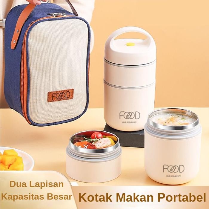 

Kotak Makan Siang Terisolasi Vakum Stainless Steel Cangkir Sup Makanan Terisolasi Wadah Terisolasi