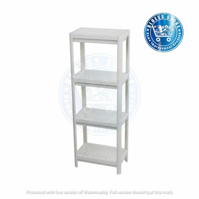 Krishome Rak Plastik 4 Tingkat Rak Penyimpanan Serbaguna Putih