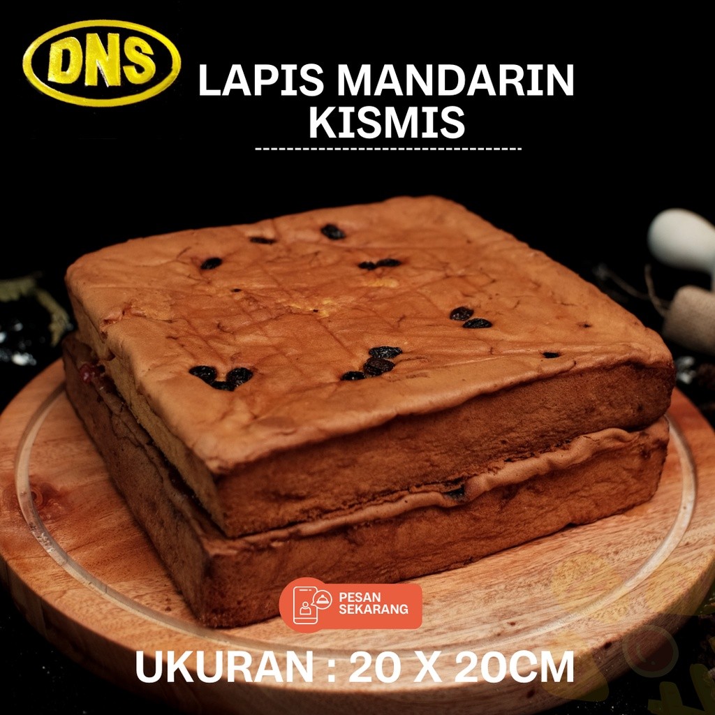 

Kue Lapis Mandarin PREMIUM Kismis 20x20cm / Homemade Lapis Mandarin Enak