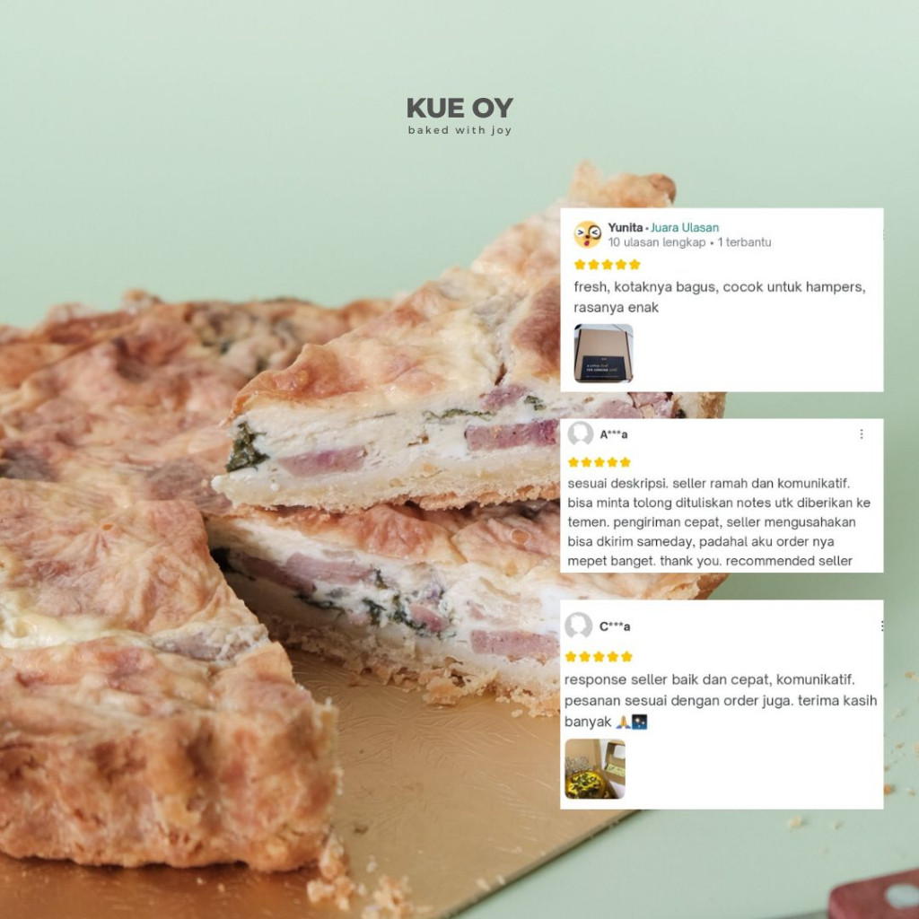 

Quiche Smooked Be / Pie / Hampers / Kue Ulangtahun