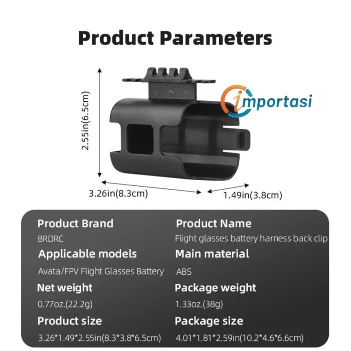 BRDRC Battery Holder for DJI AVATA / FPV Goggles 2 / 3 / V2 / Integra Tempat Baterai Storage Case