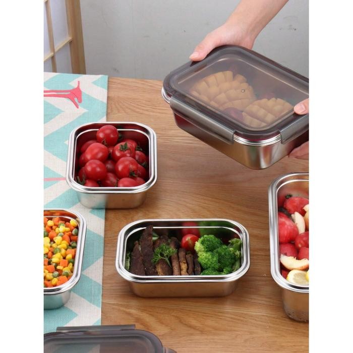 

Kotak Makan Anti Tumpah Tempat Wadah Bekal Nasi Stainless Tanpa Sekat