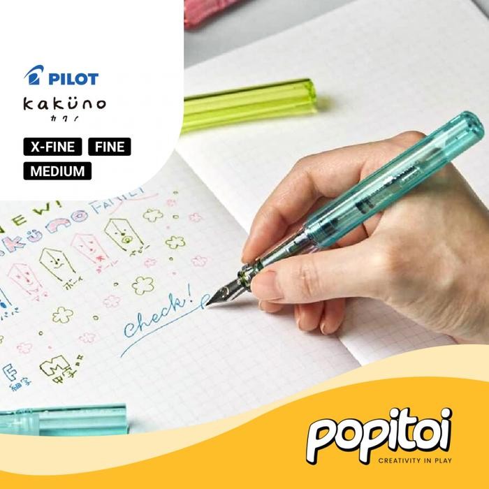 

Pilot Kakuno Fountain Pen M F EF (Medium Extra Fine) 0.3 0.5 0.7 mm Pulpen Pena