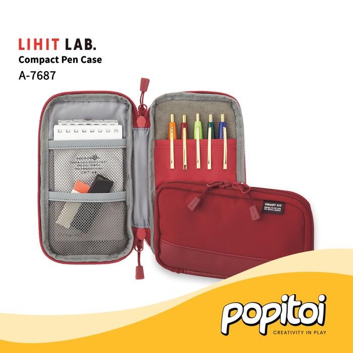 

Lihit Lab A-7687 Compact Pen Case Tempat Kotak Pensil Sekolah Pouch