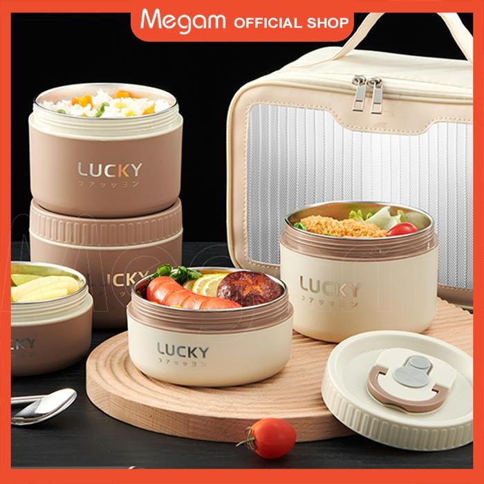 

MEGAM Kotak Bekal Tempat Bekal Makan Tahan Panas Thermal Lunchbox Stainles HMB106