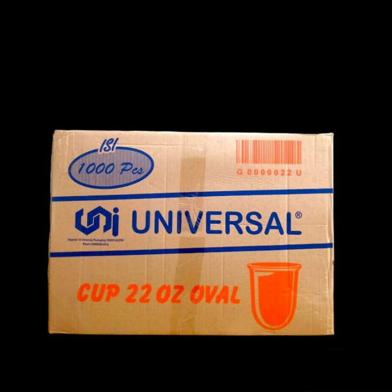 1DUS 22 OVAL GELAS PLASTIK /CUP PLASTIK / Gelas Oval 22oz Cup Oval 22 Oz Bulat Tebal 9Gram