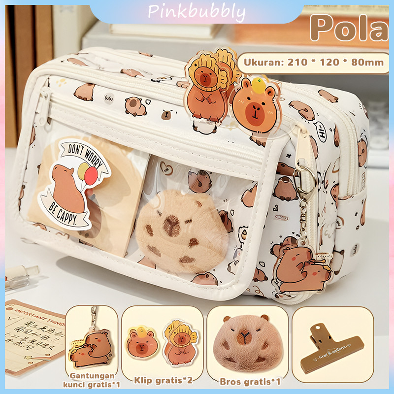 

Pinkbubbly.Bag Pensil Tenaga Balik Tas Pensil Kapasitas Besar Kasup Pensil Kantong Pensil