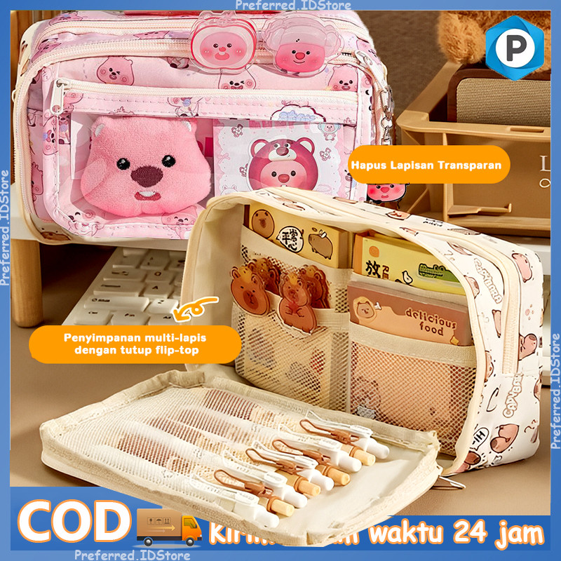 

Kotak pensil kapibara tas alat tulis tempat pensil tempat pensil tempat pensil kapasitas besar