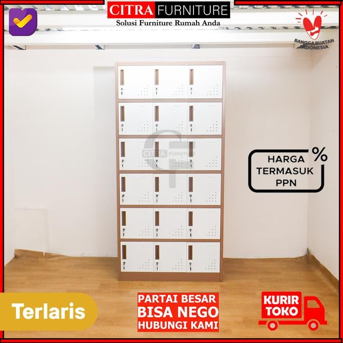 

LOKER BESI 18 PINTU KUNCI LOCKER KARYAWANARSIP FILE FILLING KABINET