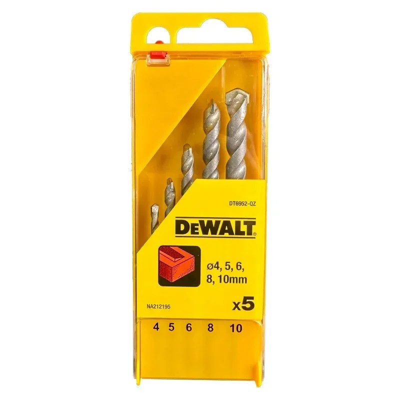 DEWALT Masonry 5 Piece Drilling Set Straight Shank For Hammer Impact Drill Dewalt Power Tool Accesso