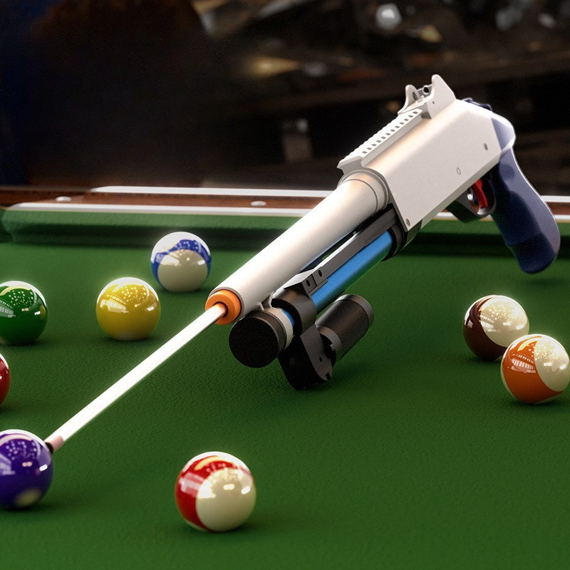 Automatic Snooker Billiard Cues For Short People Peculiar Toy Gun Shape Automatic Pool Cue Stick For