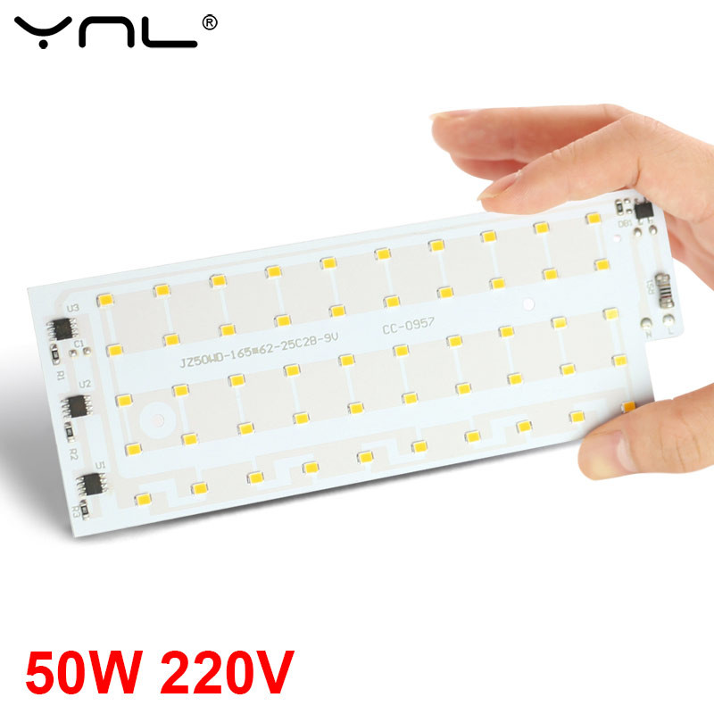50W LED Chip SMD 2835 LED Lamp Beads Spotlight AC 220V Smart IC LED Floodlight Street Lamp DIY Flood