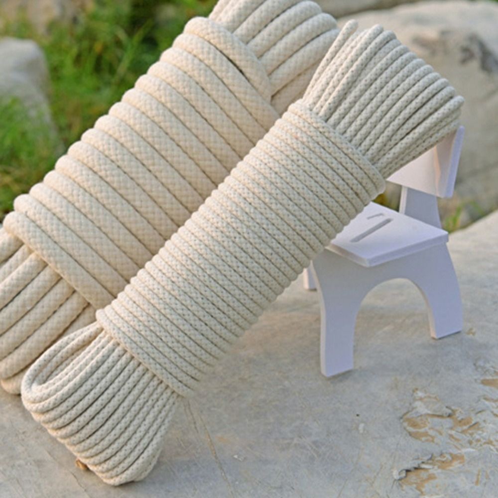 Durable Strong Cotton Rope Soft Clothes Drying Rope Braided Rope Outdoors