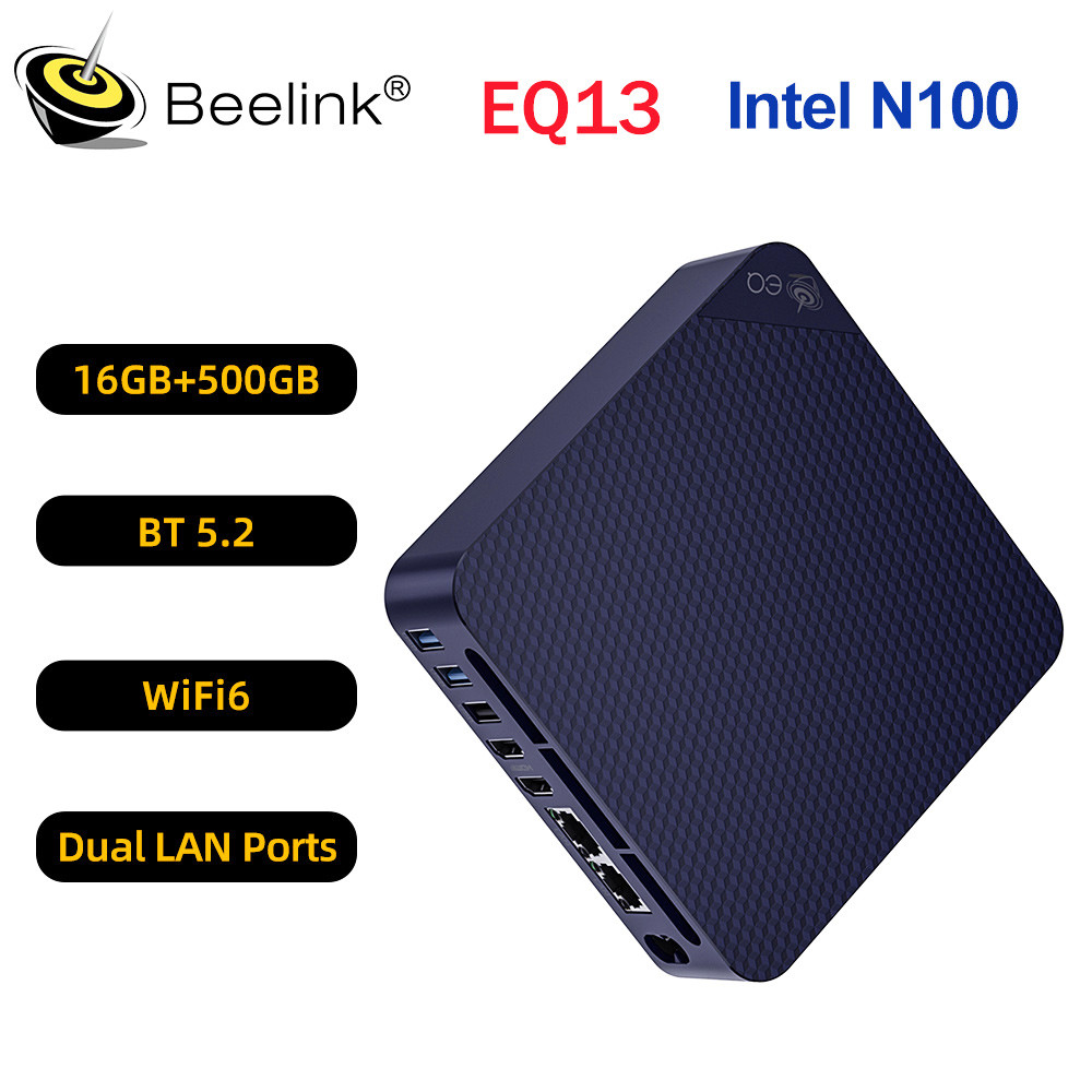 Beelink EQ13 N100 N200 16G 500G DDR4 EQ12 Intel 12th N100 Mini PC 8G 500G Type C Desktop Computer VS