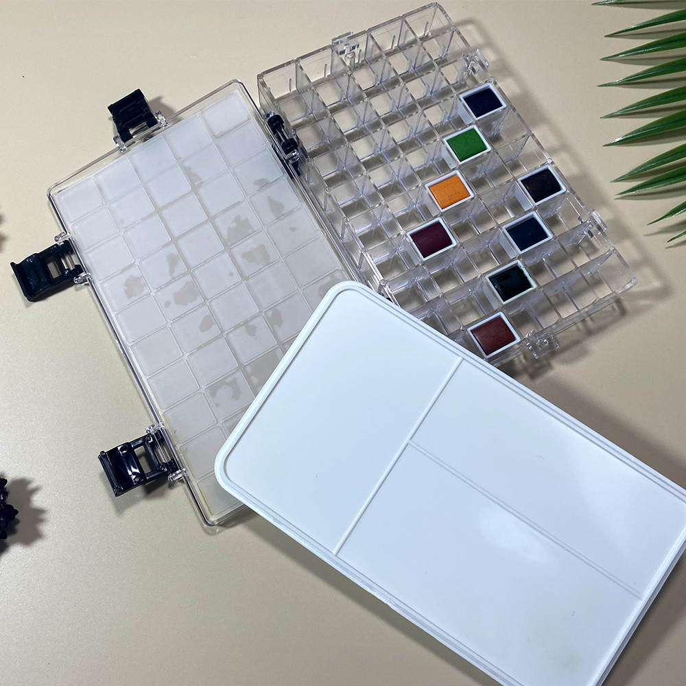 

SeamiArt 50 Grids Plastic Airtight Pigment Palette Multi-function Moisturizing Watercolor Painting Box for Art Supplies
