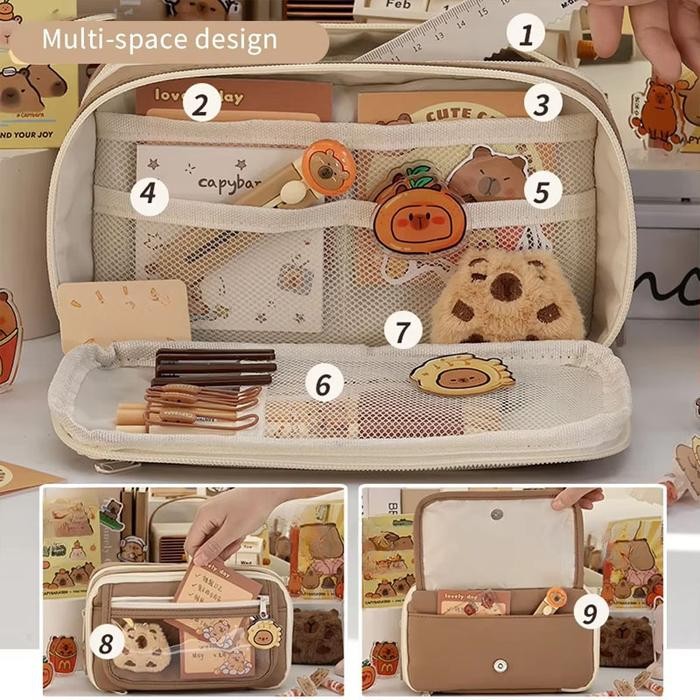 

Vinnatsu Capybara Pencil Case/Kawaii Pencil Cases Large Capacity Pencil Bag Pouch Holder/ Kotak