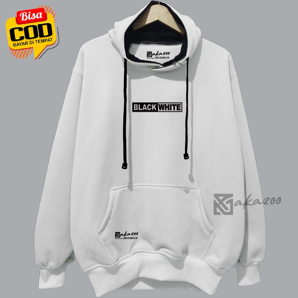Vall SWITER pria switer cowok AKAZOO JPN black white putih hoodie pria distro original gambar depan