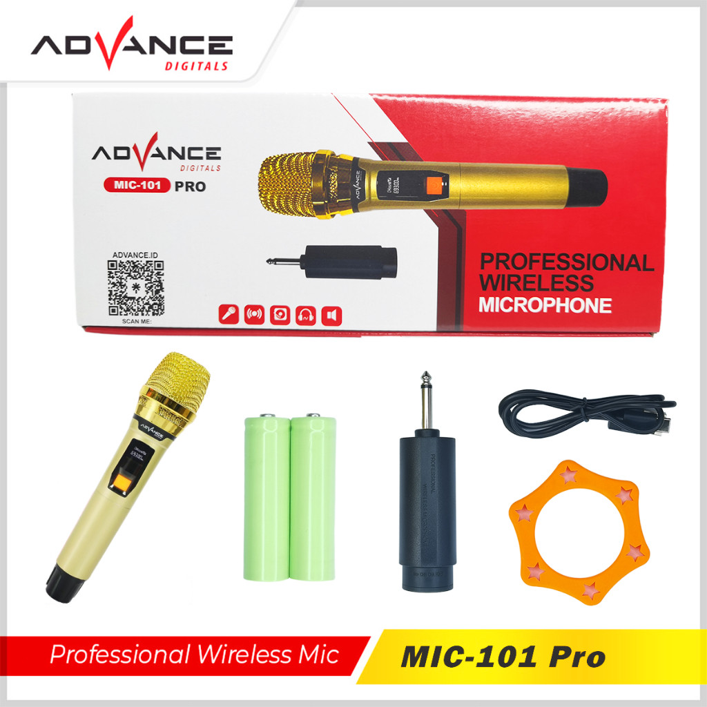 ADVANCE Orinal Profesional Microphone Wireless Advance MIC-101PRO/MIC-101-V3 Mic Wireless Bluetooth