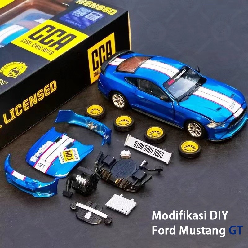 Miniatur Ford Mustang GT Stampede Stampede Die-cast Mainan Modifikasi CCA Die-cast Modifikasi Paduan