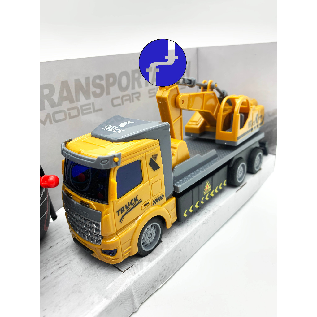 Mainan Anak RC Mobil Truck Excavator Truk Kontruksi Kuning Pengakut