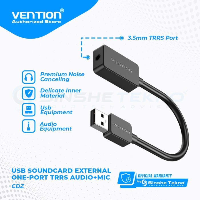 Vention USB Sound Card SoundCard External USB to Aux 3.5mm
