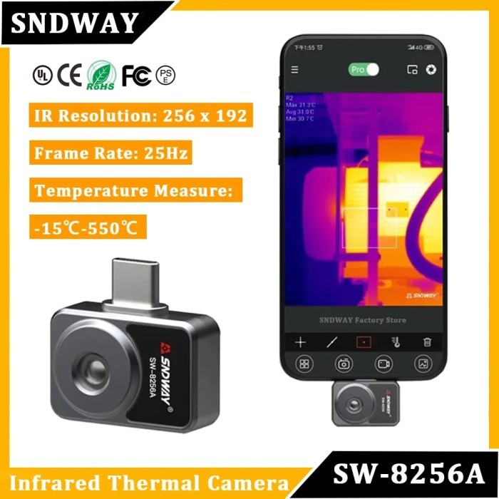 SNDWAY SW-8256A Infrared Camera Night Thermal Imager for Android
