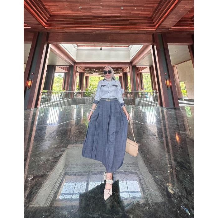 Set Mischa - Setelan Rok Houndstooth Mix Shakila - One Set Premium Bawahan Muslim