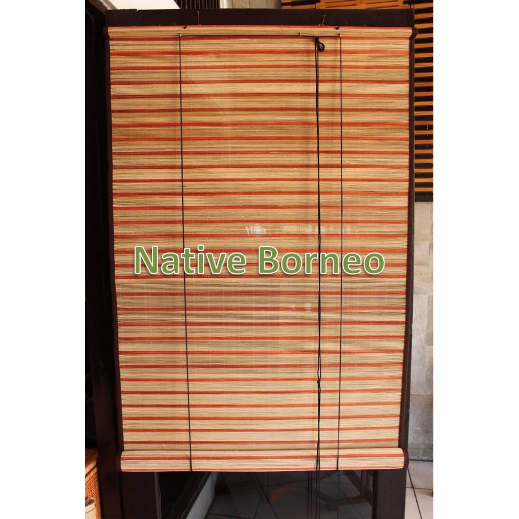 Krey Rotan Orange 120cm x 180cm, Tirai Rotan Bambu, Krey Jendela