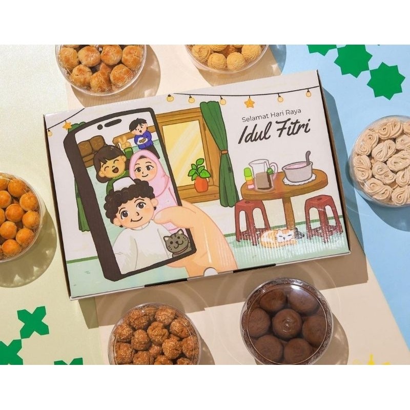 

Lsp Box kue kering Idul Fitri / dus hampers Lebaran / dus hamper Lebaran / packaging parcel Lebaran